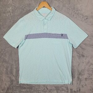 Vineyard Vines Polo Shirt Mens Large Stripe Island Pocket Blue White Whale